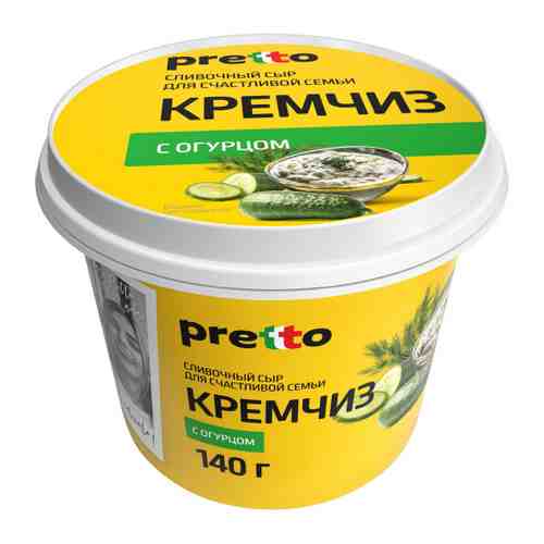 Сыр мягкий Pretto Кремчиз сливочный с огурцом 70% 140 г арт. 3516620