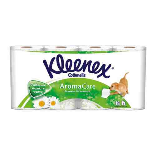 Туалетная бумага Kleenex Aromа Care Ромашка 3-слойная 8 рулонов арт. 3156740