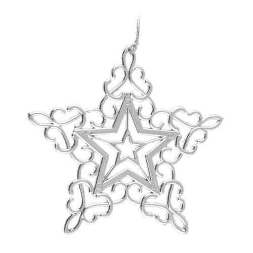 Украшение новогоднее Magic Time Звездная снежинка серебряная 11x11x0.2 см арт. 3413143