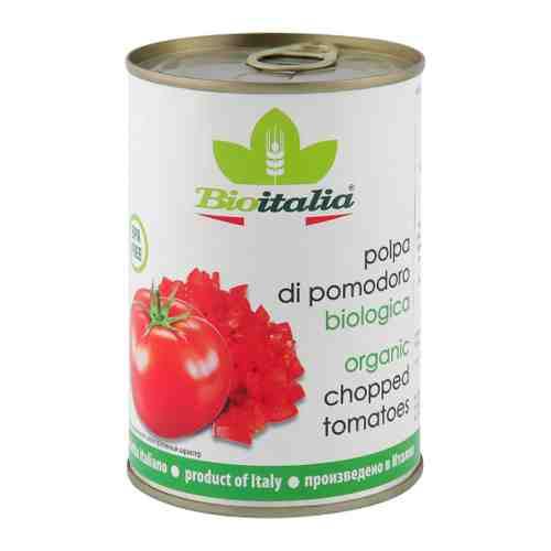Томаты Bioitalia очищенные резаные в томатном соке 400 г арт. 3337114