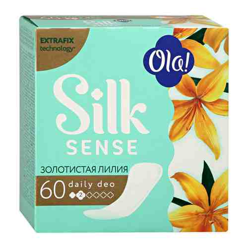 Прокладки ежедневные Ola! Silk Sense Dayly Deo гигиенические аромат Золотистая лилия 2 капли 60 штук арт. 3437636