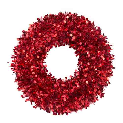 Венок новогодний Magic Time большой с красными кругами из полиэтилена 46 см арт. 3414492