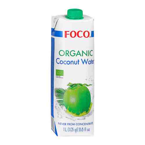 Вода кокосовая Foco органическая без сахара негазированная 1 л арт. 3297734