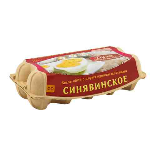 Яйцо куриное Синявинское Дуэт С0 белое столовое 10 штук арт. 3490430