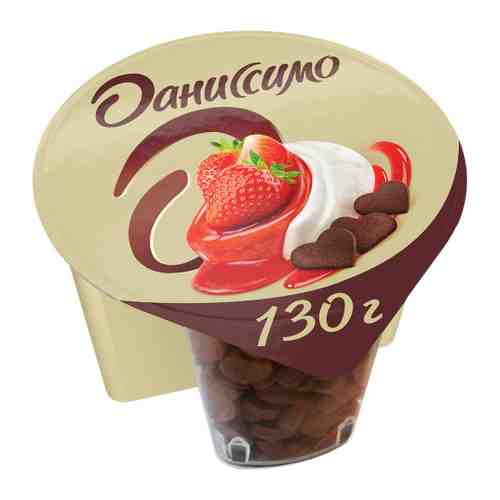 Йогурт Даниссимо Делюкс с клубничным конфи и печеньем 2.3% 130 г арт. 3519416