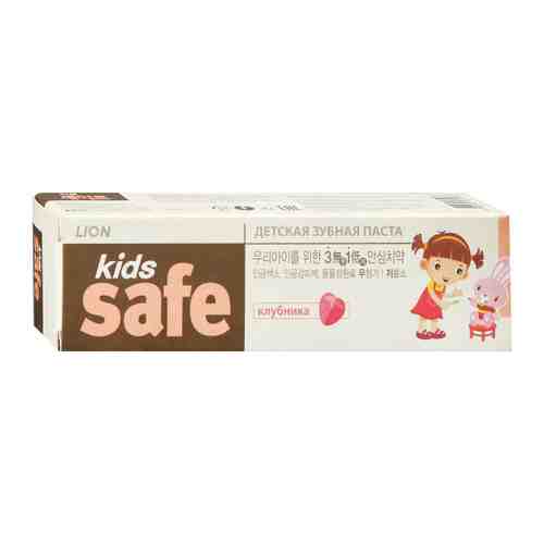 Зубная паста детская CJ Lion Kids safe со вкусом клубники с 3 до 12 лет 90 г арт. 3298538